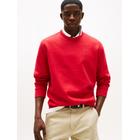 Sweatshirt TOMMY JEANS "TJM REG S FLAG CREW", Herren, Gr. XL, sapphire rot, Sweatware, Obermaterial: 80% Baumwolle, 20% Polyester, unifarben, casual, regular fit normal, Rundhals, Langarm eingesetzt Rippbündchen, Sweatshirts, Mit besticktem...