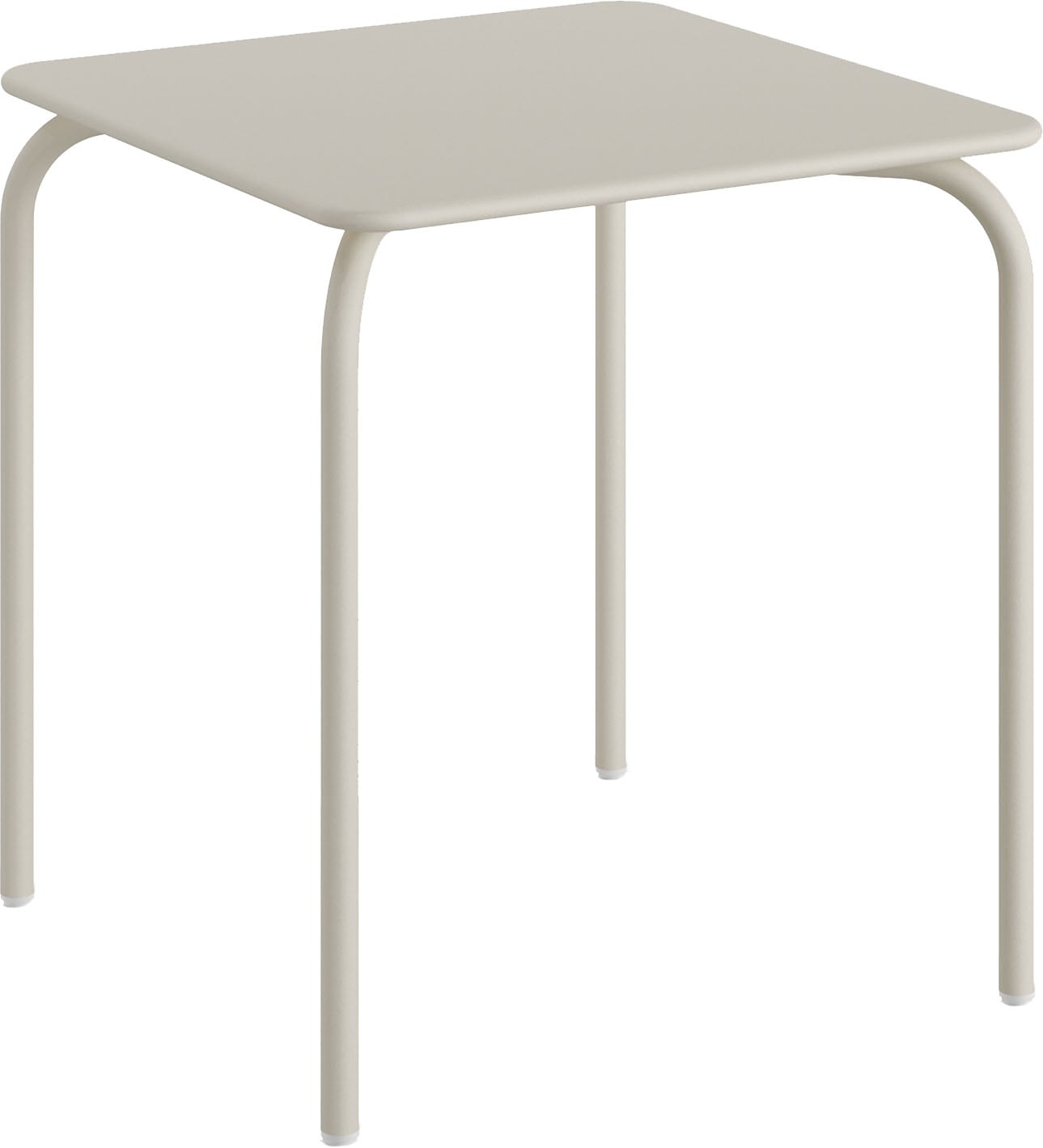 Gartentisch ESSENTIALS "Olly", beige, B:70cm H:73cm T:70cm, Pulverbeschichteter Stahl, Tische, Gartentisch, Terrassentisch quadratisch