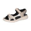 Trekkingsandale WALDLÄUFER "H-JOLINE", Damen, Gr. 4 (37), beige (beige, schwarz), Nubukleder, Nappaleder, Textil, metallic, sportlich, Schuhe, Sommerschuh, Outdoorsandale mit Klettverschlüsse, Komfortweite H