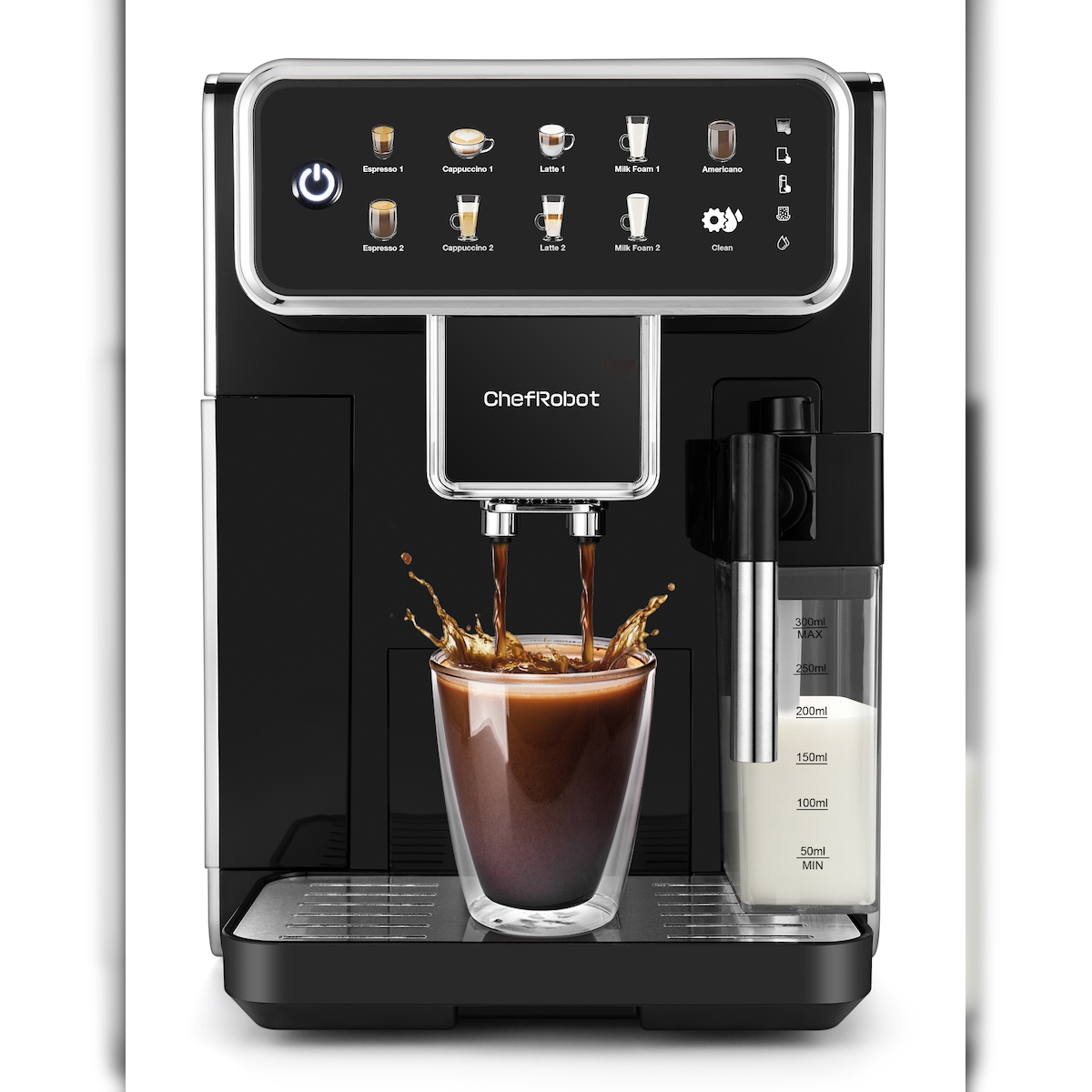 ChefRobot Kaffeevollautomat, 4 Sorten, Touchscreen, LatteGo, 1,5 l, selbstreinigend