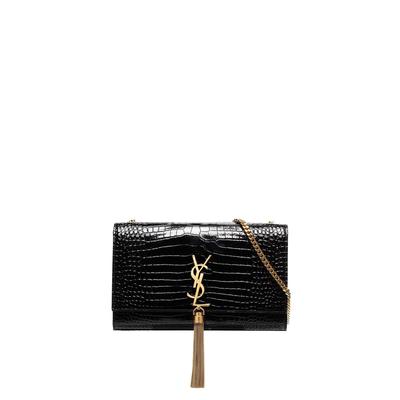 Saint Laurent Kate – Mittelgroße Ledertasche mit Krokodilprägung und Quaste Image