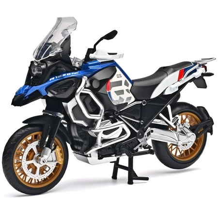 CHUNYAN Boy Diecast Motorcycle Model Kit 1/12 Scale R1250 GS ADV Model Motorcycles Toy Front Wheel Can Be Steered Left and Right Toys for boy3-5(Blue)