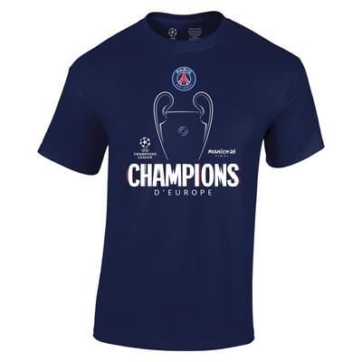 PSG UCL Champions 2025 Trophäenübersicht Grafik T-Shirt - Marineblau - Kinder Image