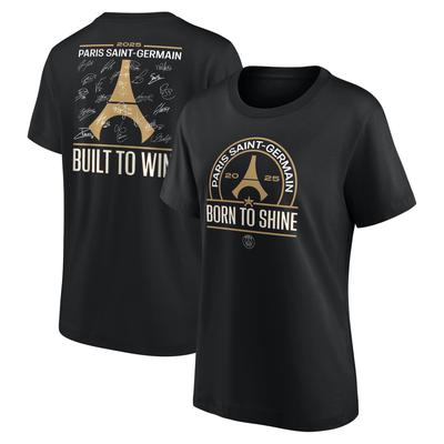 PSG Europameister Unterschrift Roster Grafik T-Shirt - Schwarz - Damen Image