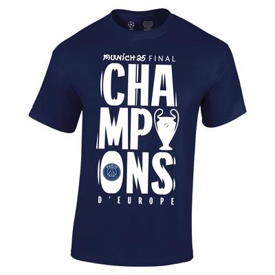 PSG UCL Champions 2025 Groß Grafik T-Shirt - Marineblau Image
