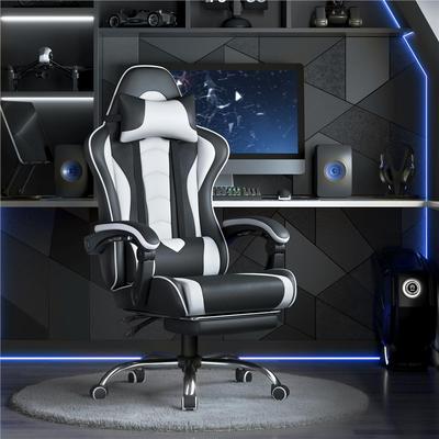 TEMU Costoffs Gaming Chair With Vibration Function Ergonomic Gamer Chair With Footrest, Office Chair 90-135° Backrest Adjustable Gaming Armchair Image