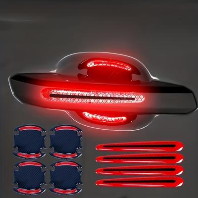 TEMU 8pcs Car Door Scuff Protectors - Anti-scratch, Reflective Rubber Bumper Stickers For Door Handles, Protective Door Decor | Accessory | Smooth