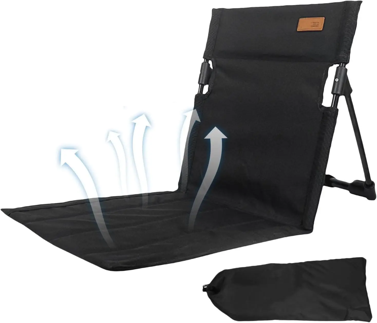 Ultraleichter Camping-Klappstuhl mit Rückenlehne, Outdoor-Entspannungsstuhl mit Tragetasche für Camping, Strand, Straßeisen