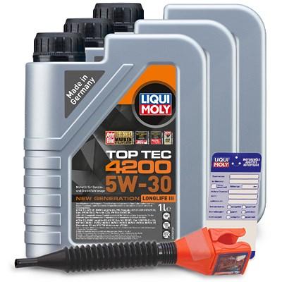 Liqui Moly 3x 1 L Top Tec 4200 5W-30+ Ölw.-Anhänger+ Trichter [Hersteller-Nr. 10802787] Image
