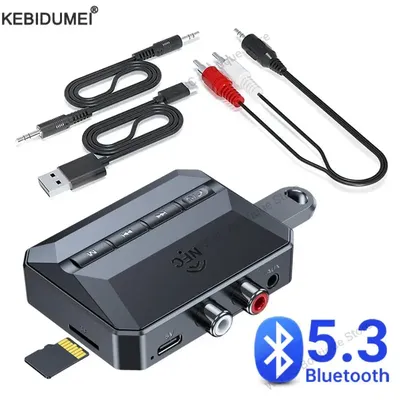 NFC Bluetooth 5.3 Audioempfänger 3,5 mm AUX RCA USB TF Unterstützung U-Disk/TF Wireless Adapter mit Mikrofon für Car Kit Lautsprecher Verstärker
