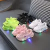 Kids'Casual Schuhe Kinder Led Licht Mesh Sommer Outdoor Turnschuhe Für Atmungsaktive Anti-slip Schwarz Weiß Größe 21-35