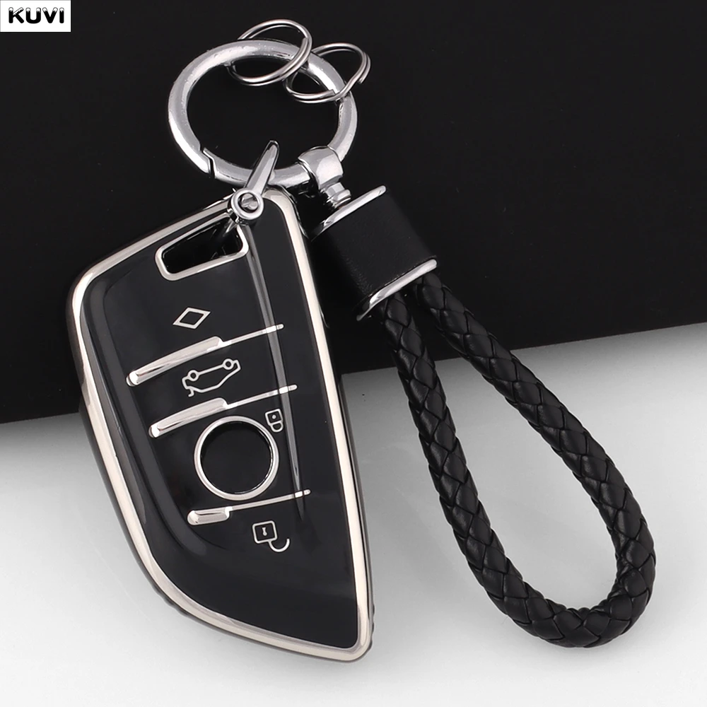 NEUE TPU Auto Schlüssel Fall Abdeckung Shell Für BMW X1 X3 X5 X6 X7 1 3 5 6 7 Serie G20 G30 G11 F15 F16 G01 G02 F48 Schlüsselbund Zubehör Image