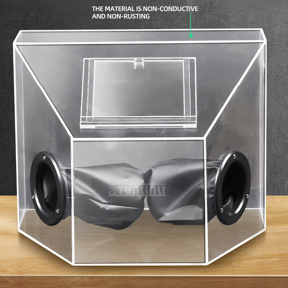 Schleifstaubbox-Abdeckung, geschlossene Haube, Schleif- und Polierbox zum Polieren, Skulpturen, Polieren, Schleifen, Metallschneiden Image