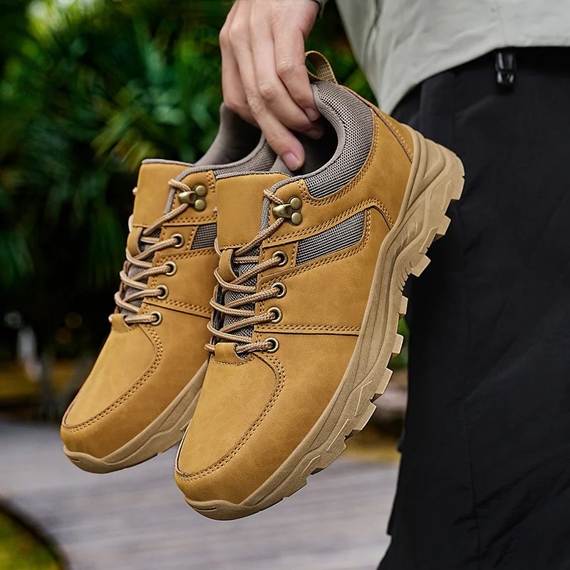 Nicht-slip Leder Männer Wanderschuhe Hohe Qualität Mann Klettern Trekking Turnschuhe Bequeme Sport Schuhe Atmungsaktive Wanderschuhe