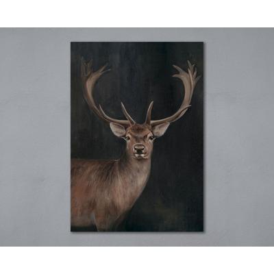 La Casa »Hirsch mit dunklem Hintergrund« Ölbild handbemalt 70x100 cm auf Leinwand Image