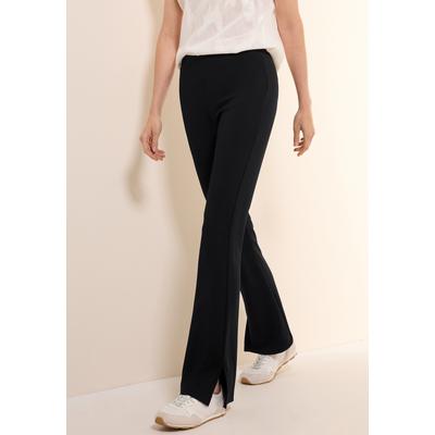 Leggings CECIL, Damen, Gr. S (38), N-Gr, schwarz, Web, Obermaterial: 48% Viskose, 47% Polyester, 5% Elasthan, unifarben, casual, schmal lang, Hosen, mit Schlitz Image