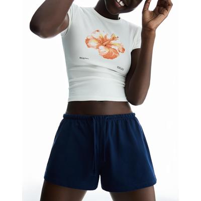 Bershka Plush Shorts Women L Navy