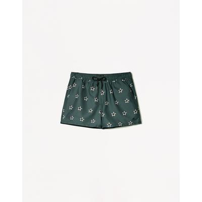 Bershka Star Print Swimming Trunks Men M Green