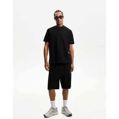 Bershka Textured Bermuda Shorts Men Xs Black
