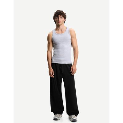 Bershka Interlock Balloon Fit Trousers Men Xs Black