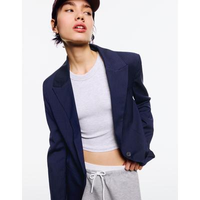 Bershka Buttoned Blazer Women S Navy