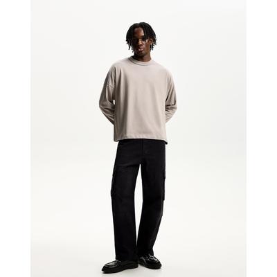 Bershka Baggy Cargo Jeans Men 34 Black