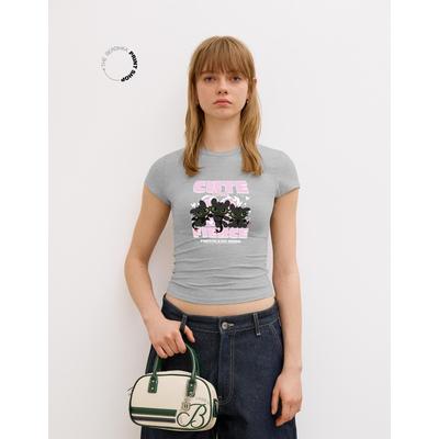 Bershka Short Sleeve How To Train Your Dragon T-Shirt Women M Grey