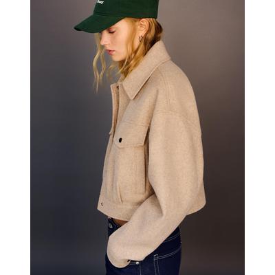 Bershka Trucker Jacket Women M Camel