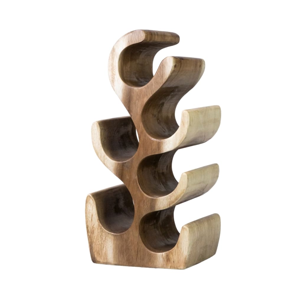 Porte bouteille en bois naturel 52x28x19