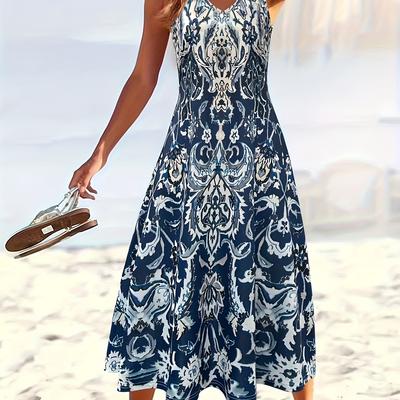 TEMU Women's Fashion Round Neck Short Sleeve Summer Dress Image