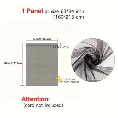 "TEMU Netting For Porch & Gazebo-breathable Lightweight Mesh Curtain With , Anti-insect Screen Net For Outdoor Garden, Patio, Doorways Window(63"*84"/ 120"black)" Image