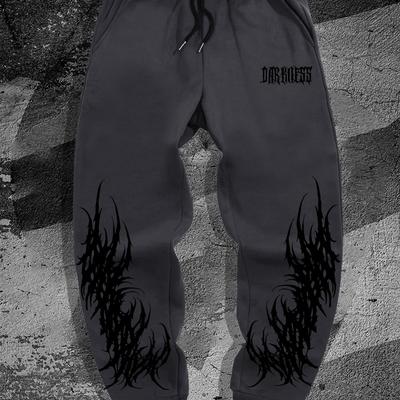 TEMU New Gothic Dark Style Men's Casual Joggers For Spring On Campus. Image