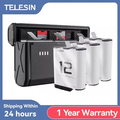 TELESIN Endurence Battery 1750 mAh For GoPro Hero 12 11 10 9 GoPro Accessories optional Battery Box For GoPro Camera 12 Black