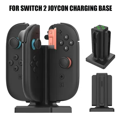 New Controller Charger Dock Compatible For Nintendo Switch 2 With 4 Joycon Lamppost LED Indication Accessories