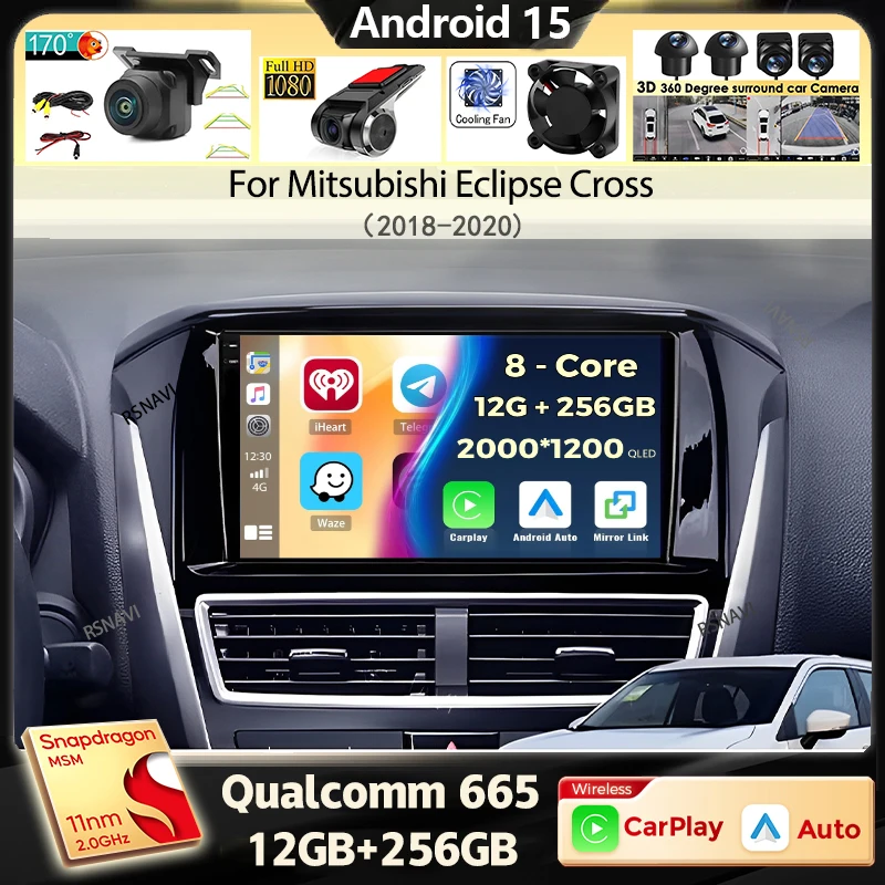 Andorid 15 Carplay Auto Auto Radio Für Mitsubishi Eclipse Cross 2018 2019 2020 Multimedia Video Player Navigation GPS 2din Stereo Image