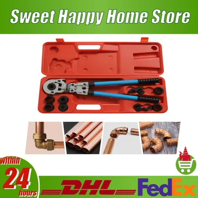Composite Pipe PEX Crimping Tool Kit 6T PEX PE-X Copper Pipe Press Pliers 360° Rotatable For Crimping Aluminum, PEX and PB Pipe