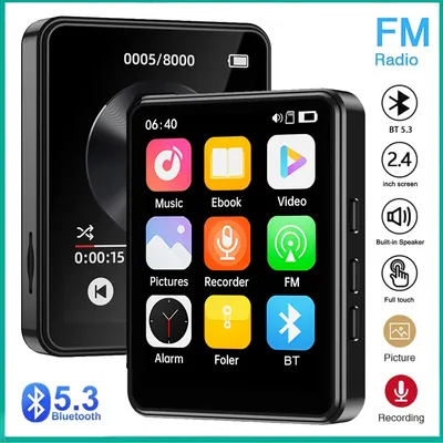 2,4-Zoll-Video-MP3-Player unterstützt Bluetooth-kompatibel 5.3 Vollbild-Touch-HiFi-MP4-Player Eingebauter Lautsprecher mit E-Book/FM-Radio Image