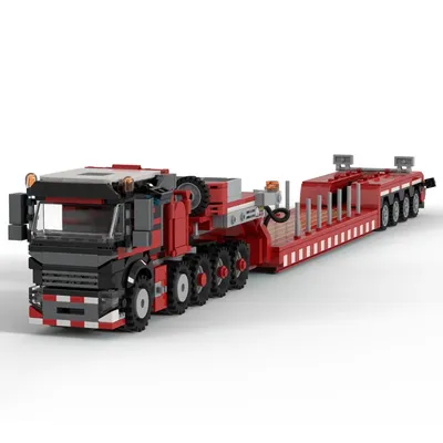 1175PCS MOC Transporter Ausziehbare Euro Low-Loader Technologie Modell Bausteine Stapeln Ziegel Kreative Pädagogische Diy Image