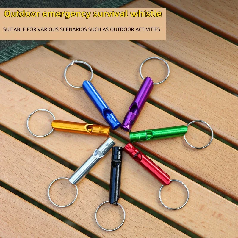 Tragbare Aluminium-Überlebenspfeife, lauter Schiedsrichter, Notfall-Feuertraining, Sport-Schlüsselanhänger für Sicherheitsausrüstung im Freien Image