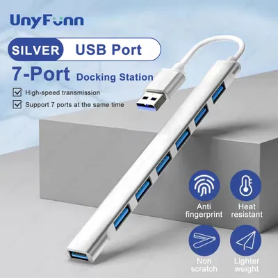 7 Ports USB HUB USB C USB 3.0 HUB 7-in-1 Typ C Multi-Port USB Splitter OTG Adapter USB Adapter für MacBook Pro Air PC Laptop