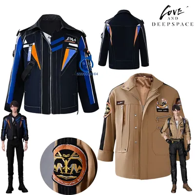 Game Love and Deep Space Cosplay Anime Caleb Kostüm Mode Rollenspiel Schwarz und Braun Cooler Mantel für Männer Halloween Comic Con Image