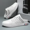 2024 halbe Hausschuhe rutsch feste Herren Freizeit schuhe für Herren Slipper Pu Leder Herren Hausschuhe leichte Wanderschuhe Größe 48 Sommer