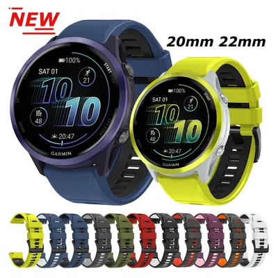 Silicone Strap For Garmin Forerunner 570 165 255/Vivoactive 6 5 4/Venu 3/2 plus Band For Amazfit GTR/GTS 20 22mm Sport Bracelet Image