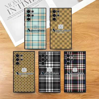 A-Aquascutums Fashion Brand Phone Case For Samsung Galaxy S25 S24 S22 S23 Ultra S21 S20 Plus 5G Frosted Non-Slip Full Cover