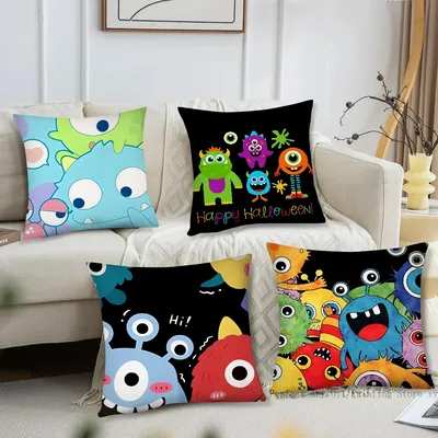 Monster Anime Kissenbezug, quadratisches Kissen, Schlafzimmer, Sofa, Freizeit, Komfort, Kissen, Auto, Wohnzimmer, Heimdekoration, 40 x 40 Image
