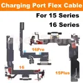 Cavo flessibile per porta di ricarica per iPhone 15 16 Pro Max Plus 15Pro 16ProMax Connettore dock per caricabatterie USB con riparazione a nastro per microfono