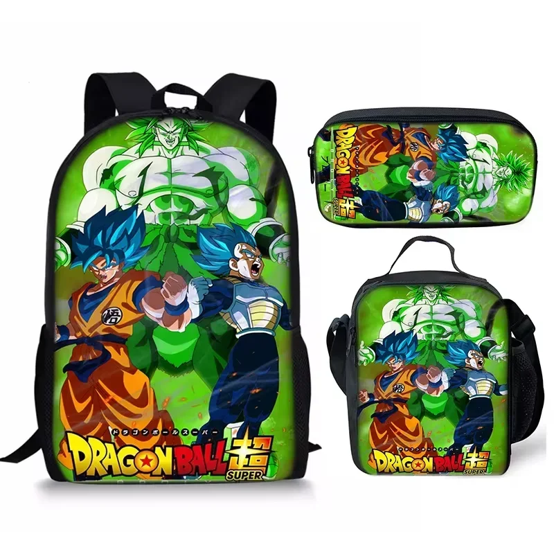 3 pièces/ensemble 17 pouces Anime Dragon Ball Z enfants sacs d'école sac à dos orthopédique enfants école garçons filles Mochila Infantil Catoon sacs