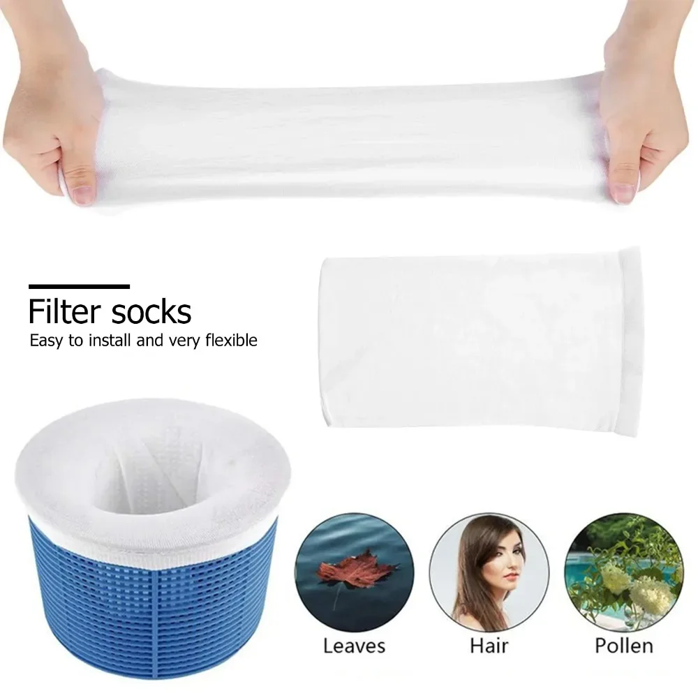 Couverture anti-poussière et anti-salissure pour piscine, chaussettes filtrantes pour piscine, filet filtrant pour écumeur de piscine, 5/10 pièces