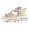 Keilsandalette GABOR, Damen, Gr. 36, beige, Ziegenveloursleder, unifarben, modisch, Schuhe, Sommerschuh, Riemensandale, Bequemschuh mit Best Fitting-Ausstattung