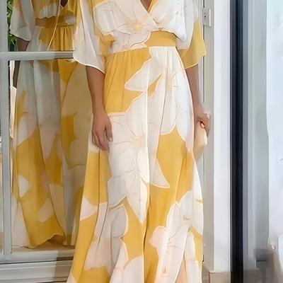 TEMU Floral Long Dress Elegant Printed Skirt Image